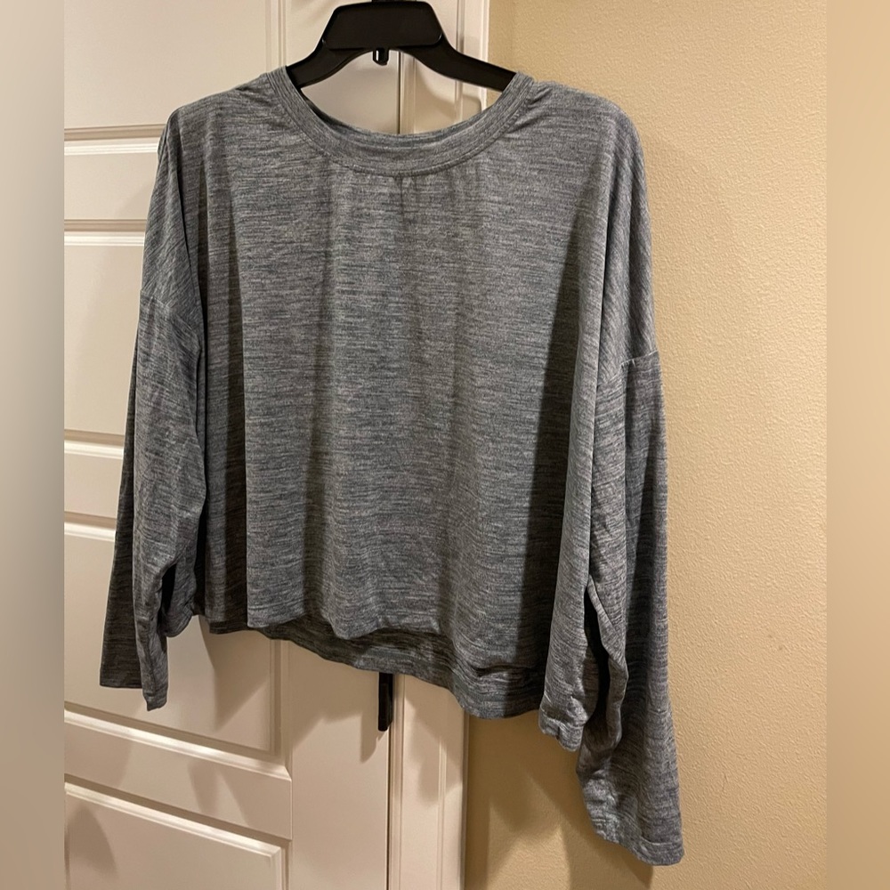 Z by Zella long sleeve crop shirt, Space Gray, 2x